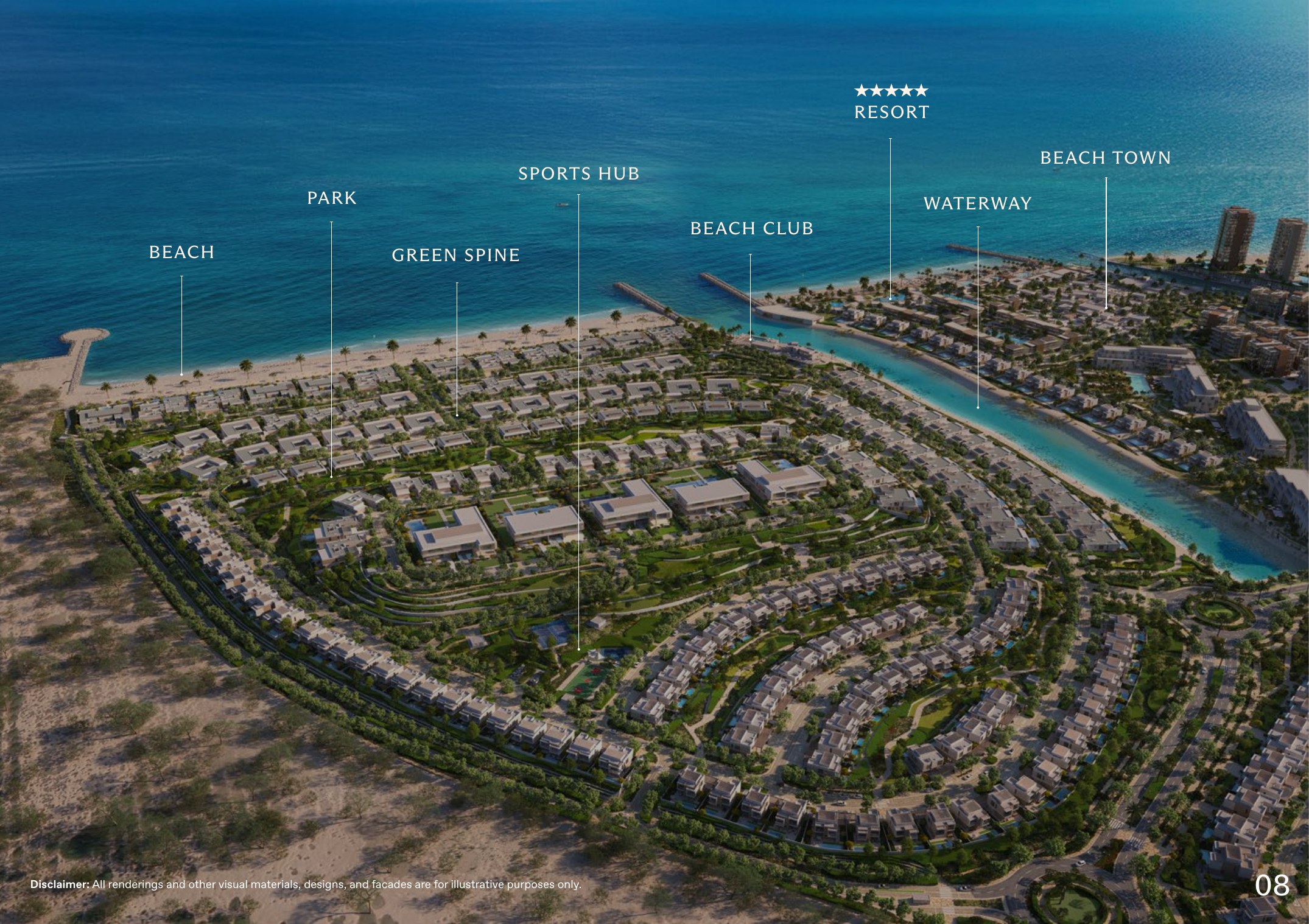 Bayn by Ora aerial masterplan with amenity labels